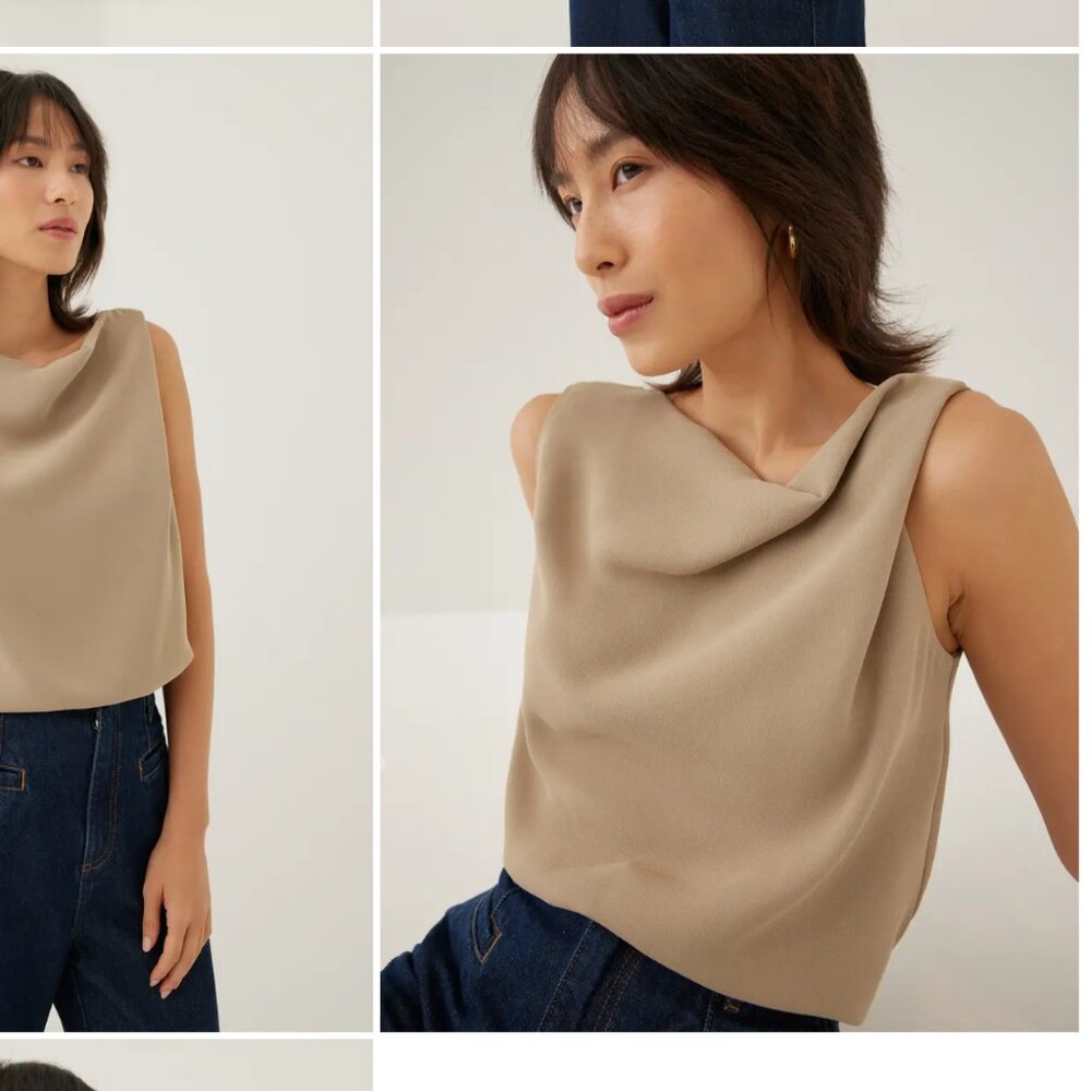 NWT Love Bonito Lindea Cowl Neck Top in SAGE